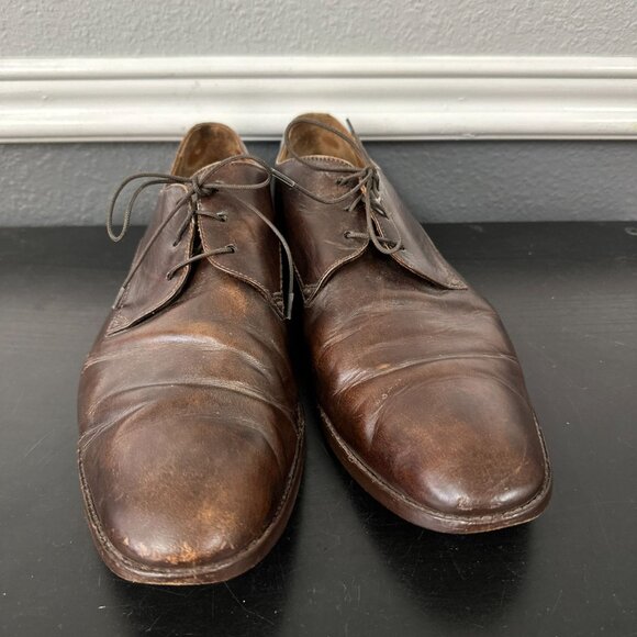 John Varvatos Men's Size 13 US Brown Lace Up Leather Oxford Dress Shoes - Picture 3 of 7